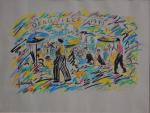 André MEURICE (XXème)
Deauville, animations sur la plage
Aquarelle signée en bas...