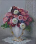 Paul SESTON (1905-1985)
Bouquet d'oeillets dans un vase
Huile sur toile signée...