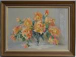 Paul SESTON (1905-1985)
Bouquet de roses dans un vase près de...