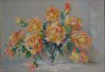 Paul SESTON (1905-1985)
Bouquet de roses dans un vase près de...