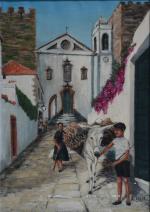 CHIFFOL (XXème)
Obidos, Portugal, 1964.
Huile sur toile signée en bas à...