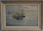 Georges LHERMITTE (1882-1967)
Morbihan, pêcheur dans leurs bateaux
Huile sur isorel signée...