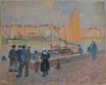 Georges LHERMITTE (1882-1967)
Personnages sur le port devant les bateaux
Huile sur...