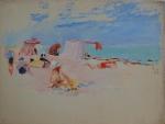 Georges LHERMITTE (1882-1967)
Les tentes sur la plage
Huile sur toile sans...