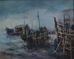 Michel GIRARD (né en 1939)
Chantier naval
Huile sur toile signée en...