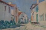 Gilbert HONDOIN (1901-1981)
L'Ile de Ré, à l'ombre des ruelles
Aquarelle signée...