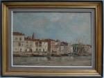 Eugène VERGEZ (1846-?)
Agde, le port, 1893. 
Huile sur toile signée...