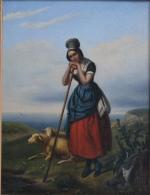 ECOLE FRANCAISE du XIXème
Jeune bergère et ses moutons
Huile sur toile
54.5...