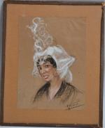 André ASTOUL (1886-1950)
Portrait de dame portant la coiffe des Sables...