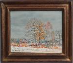 Jean RIGAUD (1912-1999)
Loreux (Sologne), neige, 1981.
Huile sur toile signée en...