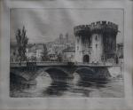 Charles PINET (1867-1932)
Verdun, pont et porte Chaussée, la cathédrale
Estampe signée...