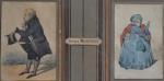 Henry Bonaventure MONNIER (1805-1877) attribué à. 
Portraits charges
Deux dessins aquarellés
10.5...