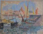 Georges LHERMITTE (1882-1967)
Bateaux au port
Huile sur papier
28 x 35.5 cm
Provenance:
-...