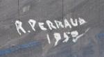 R. PERRAUD (XXème)
La côte sauvage, 1952.
Huile sur panneau signée et...