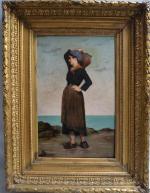 Alexis LEMAISTRE (1853-?)
Jeune bretonne portant une cruche devant la mer,...