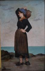 Alexis LEMAISTRE (1853-?)
Jeune bretonne portant une cruche devant la mer,...
