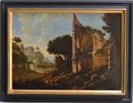ECOLE FRANCAISE de la fin du XVIIème
Paysage de ruines
Cuivre
40.5 x...