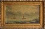 Natalie CURTIS BURLIN (1875-1921)
Bateaux dans la baie
Huile sur toile signée...