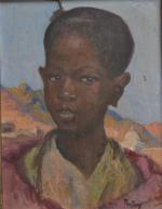 Henri Jean PONTOY (1888-1968)
Portrait de jeune noir
Huile sur panneau signée...