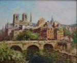 Merio AMEGLIO (1897-1970)
Paris, l'île Saint Louis
Huile sur toile signée en...