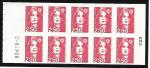 FRANCE, carnet n°2720-C2a, variété absence de prédécoupe des timbres (les...
