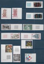 FRANCE, timbres Croix-Rouge NON DENTELES de 1980 à 1986 +...