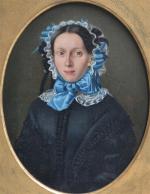 ECOLE FRANCAISE du XIXème
Portrait de dame, 1857. 
Portrait d'homme
Deux huiles...