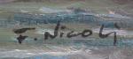 F. NICOLI (XXème)
Bateaux amarrés à quai
Huile sur toile signée en...
