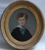 Eugène Pineu-Duval AMAURY-DUVAL (1808-1885)
Portrait de jeune garçon, 1873. 
Huile sur...