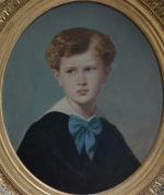 Eugène Pineu-Duval AMAURY-DUVAL (1808-1885)
Portrait de jeune garçon, 1873. 
Huile sur...