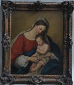 ECOLE ITALIENNE du XIXème
Vierge à l'enfant
Huile sur toile
46 x 38...
