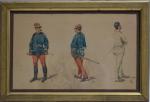Zenon TRIGO (1850-1914)
Etude de personnages militaires
Aquarelle signée trois fois
27.5 x...