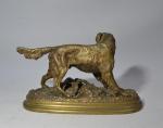 Jules MOIGNIEZ (1835-1894)
Chien et lièvre
Bronze signé
H.: 13.5 cm L.: 22.5...