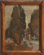 Andrée CELLARD (XXème)
Ile d'Yeu, le cimetière, 1922. 
Dessin rehaussé signé,...