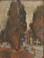 Andrée CELLARD (XXème)
Ile d'Yeu, le cimetière, 1922. 
Dessin rehaussé signé,...