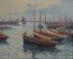 Emile GAUFFRIAUD (1877-1957)
La Turballe, voiliers au port, 1929. 
Huile sur...