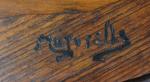 MAJORELLE
Table de salon guéridon en bois naturel à deux plateaux...
