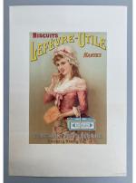 Biscuits Lefèvre-Utile  : "Jeune fille au corset rose" :...