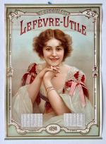 Biscuits Lefèvre-Utile :  Affiche faisant calendrier pour l'année 1898....
