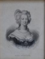 Paire de GRAVURES représentant Marie Antoinette et Madame de Lamballe
14.5...