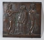 PLAQUE en bronze représentant une scène néo-classique
18 x 19.5 cm