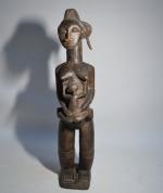 SUJET en bois sculpté représentant une mère et son enfant
Travail...