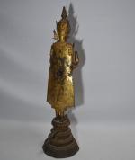 ASIE du SUD EST
Groupe en bronze doré représentant une divinité...