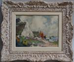 Ernest GUERIN 1887-1952)
Bretagne, chez les pêcheurs bigoudens
Aquarelle signée, située et...