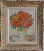 Edgar MAXENCE (1871-1954)
Vase de fleurs à la montre
Huile sur isorel...