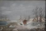 ECOLE du NORD fin XIXème
Scène d'hiver
Pastel marouflé sur toile signé...