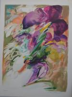 Albert DEMAN (1929-1996)
Fleurs
Lithographie signée en bas à droite, justifiée 117/120...