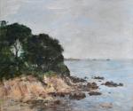 Eugène BOUDIN (1824-1898)
Juan-les-Pins, le rivage et la baie, 1893. 
Huile...