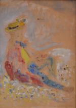 Constantin TERECHKOWITCH (1902-1978)
Jeune fille assise
Aquarelle signée en bas à droite
59...