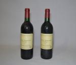 2 bouteilles Château TROTANOY, 1992, Pomerol (base goulot)